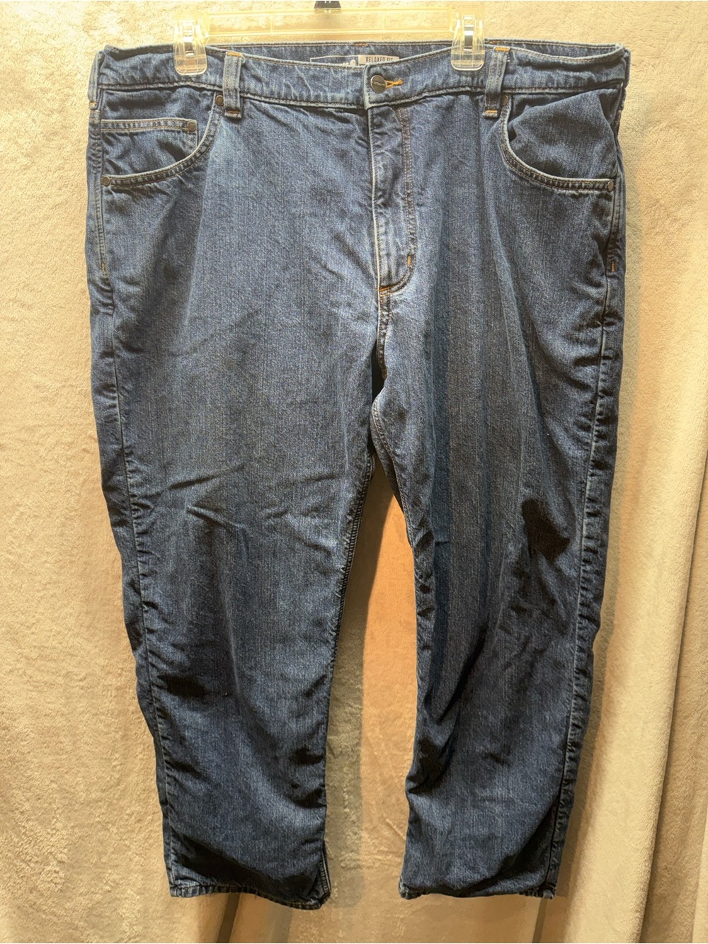 Carhartt Relaxed Fit Flannel Lined Jeans Blue Denim Men's